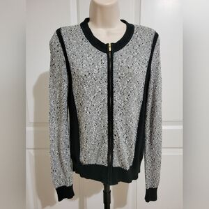 Banana Republic Boucle Tweed Full Zip Sweater Jacket